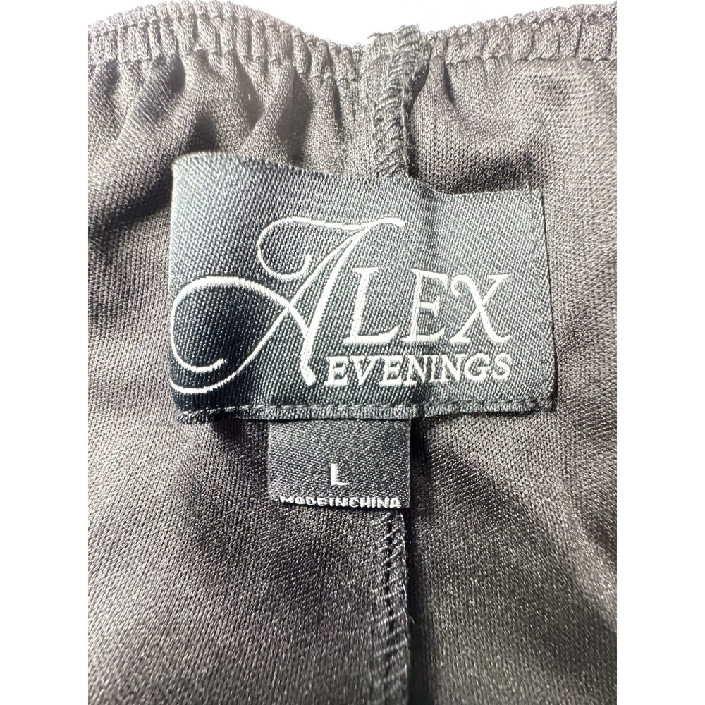 Alex Evenings NEW‎ Sheer Wide-Leg Crop Pants Large Mesh Black event wedding - Picture 4 of 5